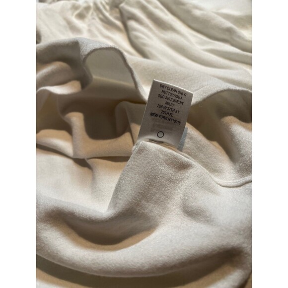 Milly White Sweater Top Knit Cold Shoulder Long Sleeve Ruffled Collar Feminine M - Picture 14 of 16